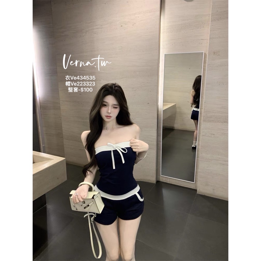 獨家訂製‘嵐藍夏季連身褲 韓式灰黑色百搭帽-細節圖5