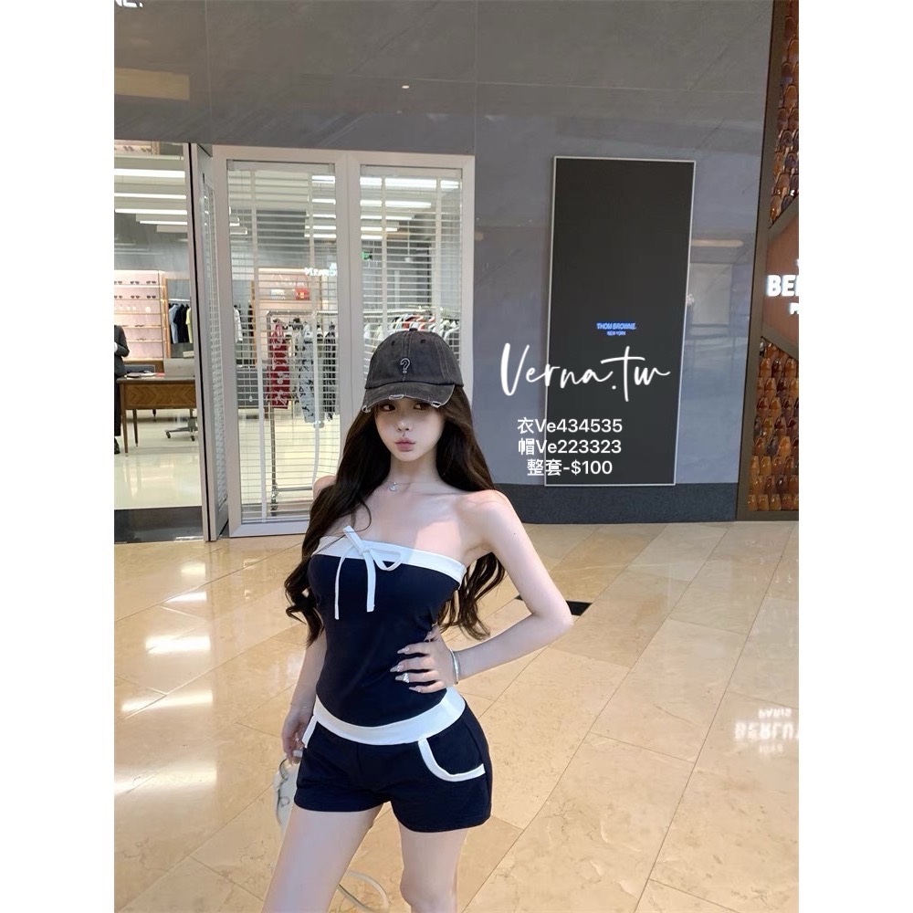 獨家訂製‘嵐藍夏季連身褲 韓式灰黑色百搭帽-細節圖10