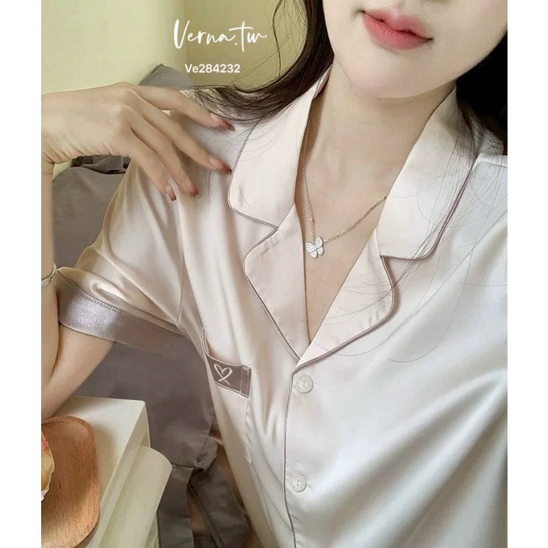 仙紫色冰絲睡衣套裝-細節圖5