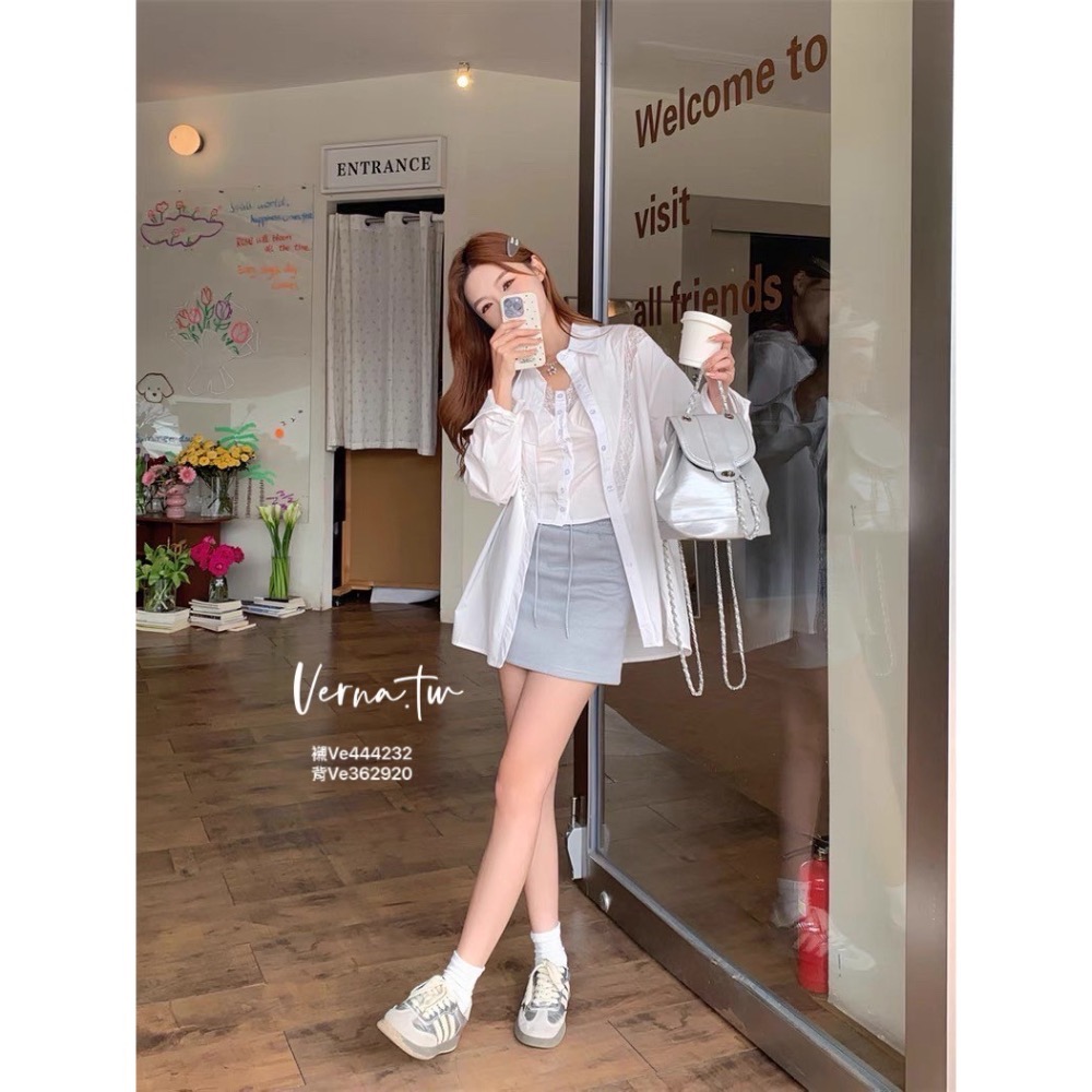 高級感穿搭’蕾絲襯衫x背心-細節圖6