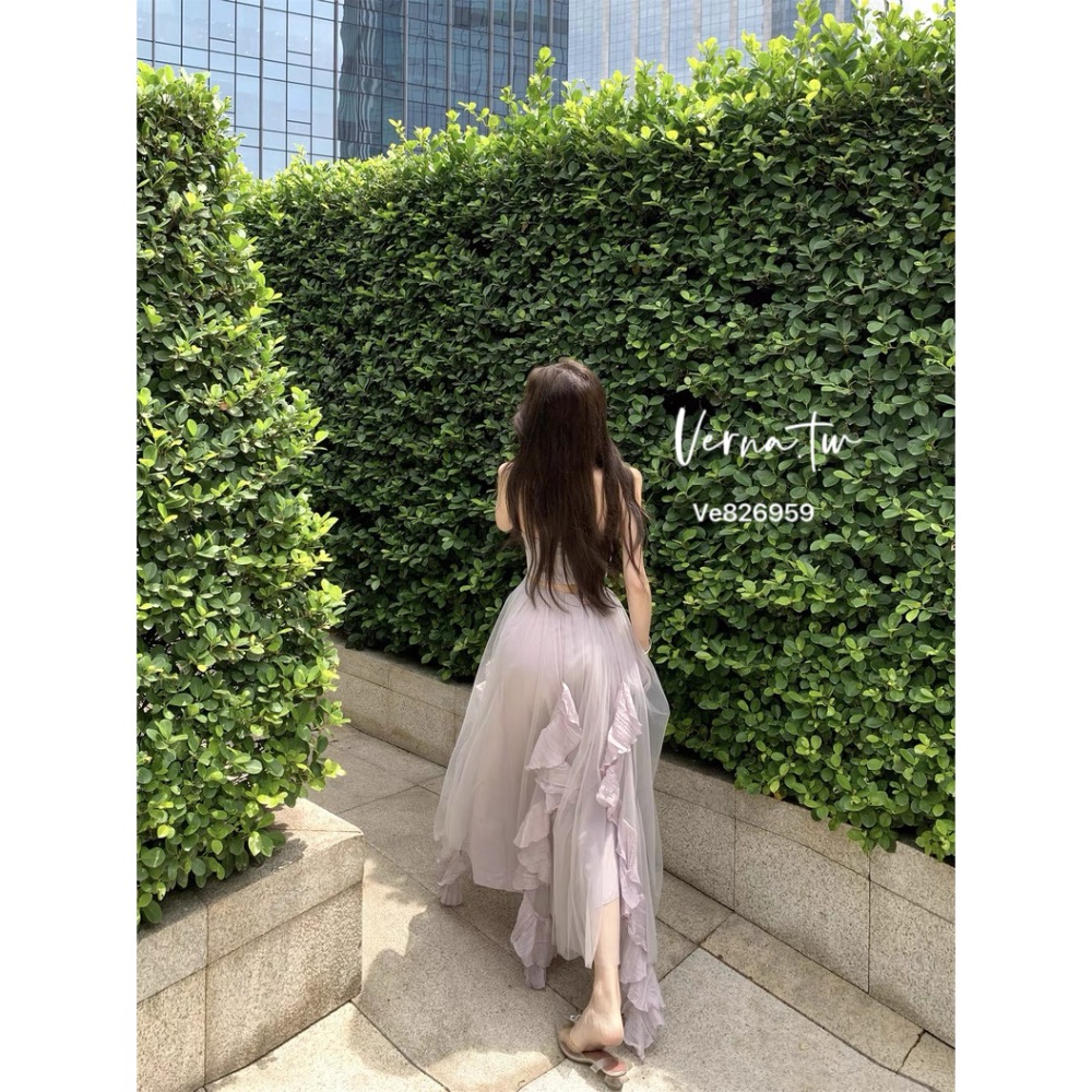 高級欲感’高級香紫法式洋裝-細節圖7