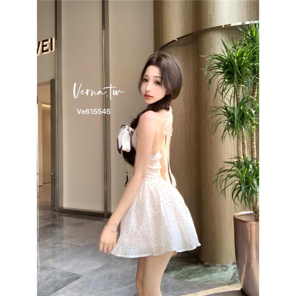 高級欲感’法式波點連身洋裝-細節圖7