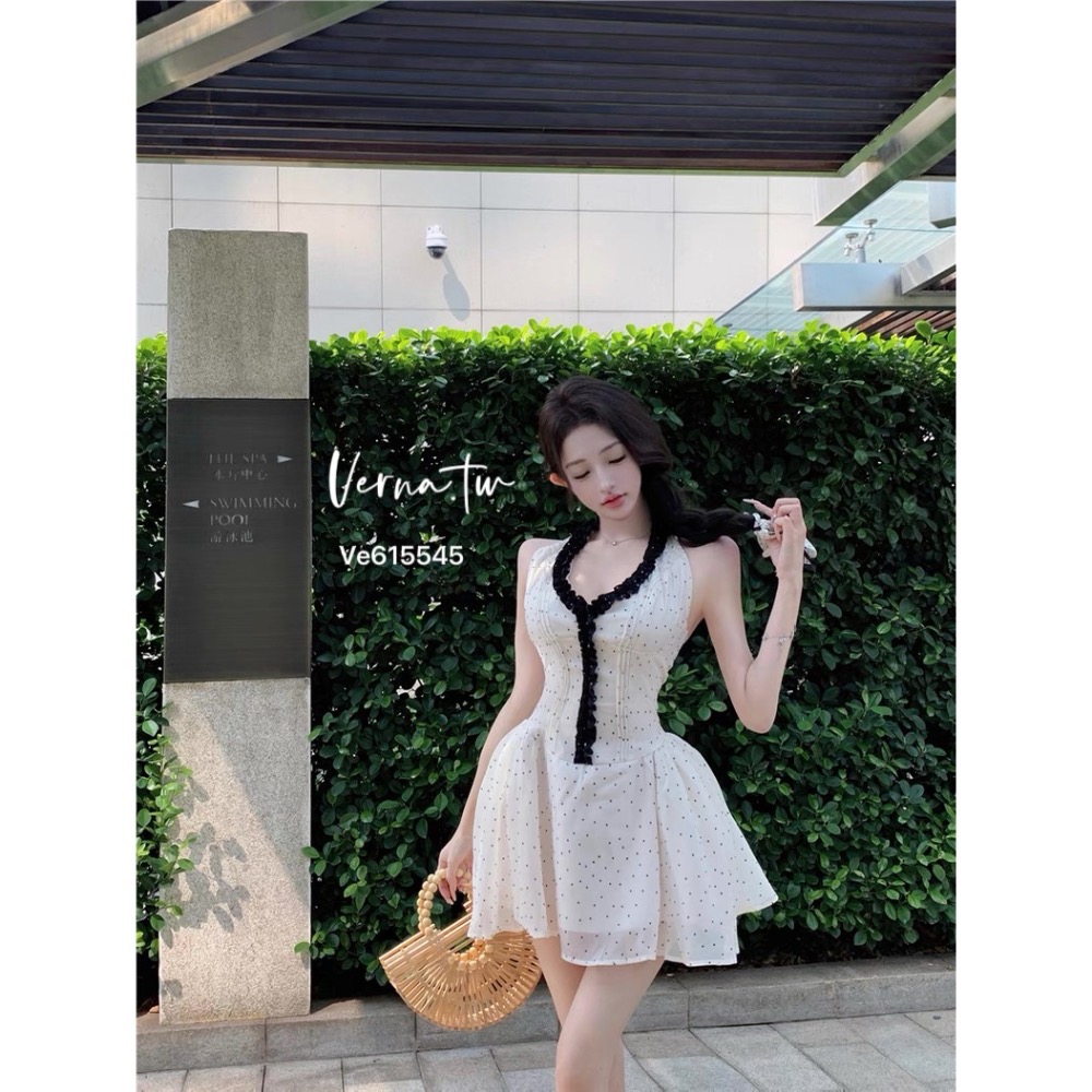 高級欲感’法式波點連身洋裝-細節圖9