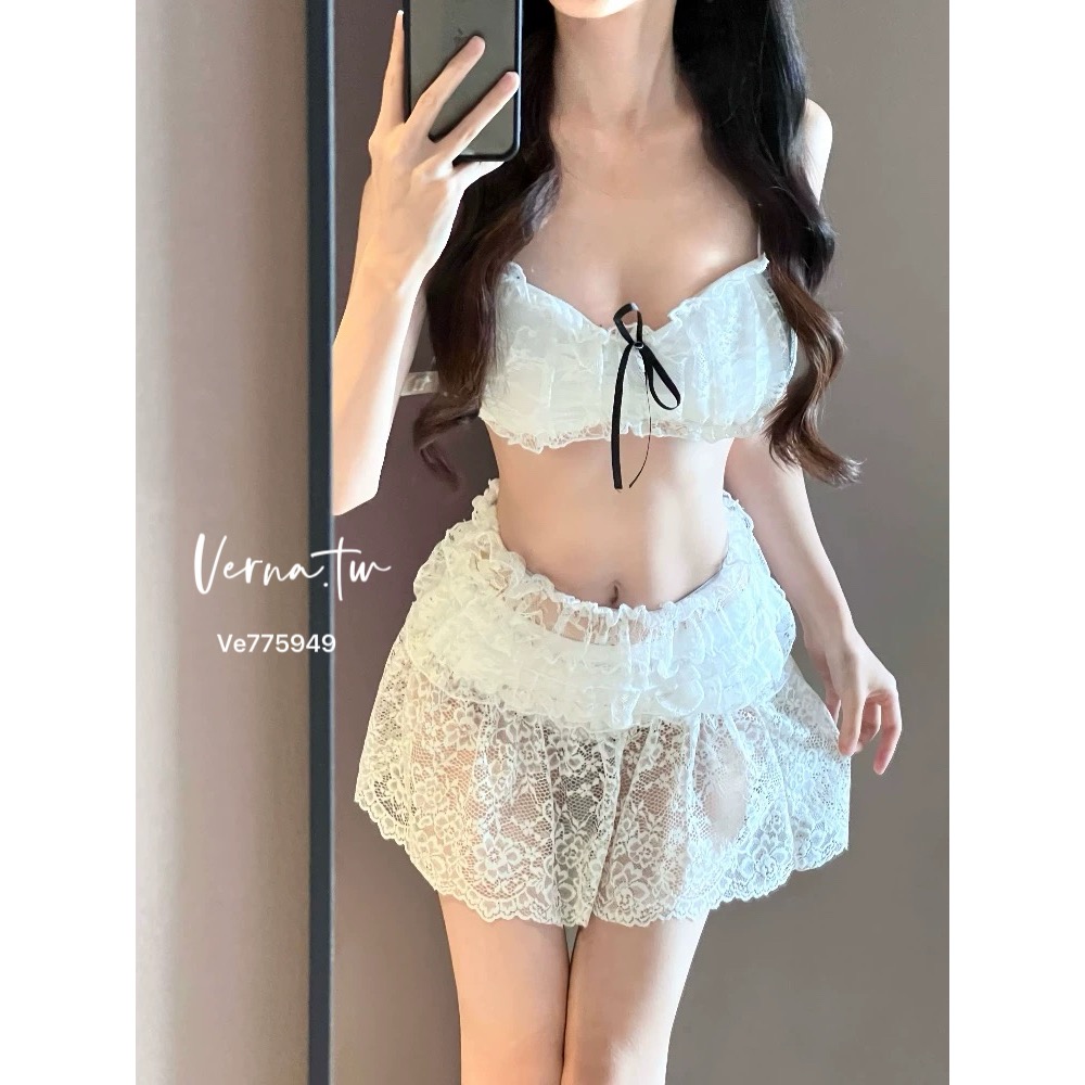 夏日必備‘白月光海島蕾絲三件套泳衣-細節圖7