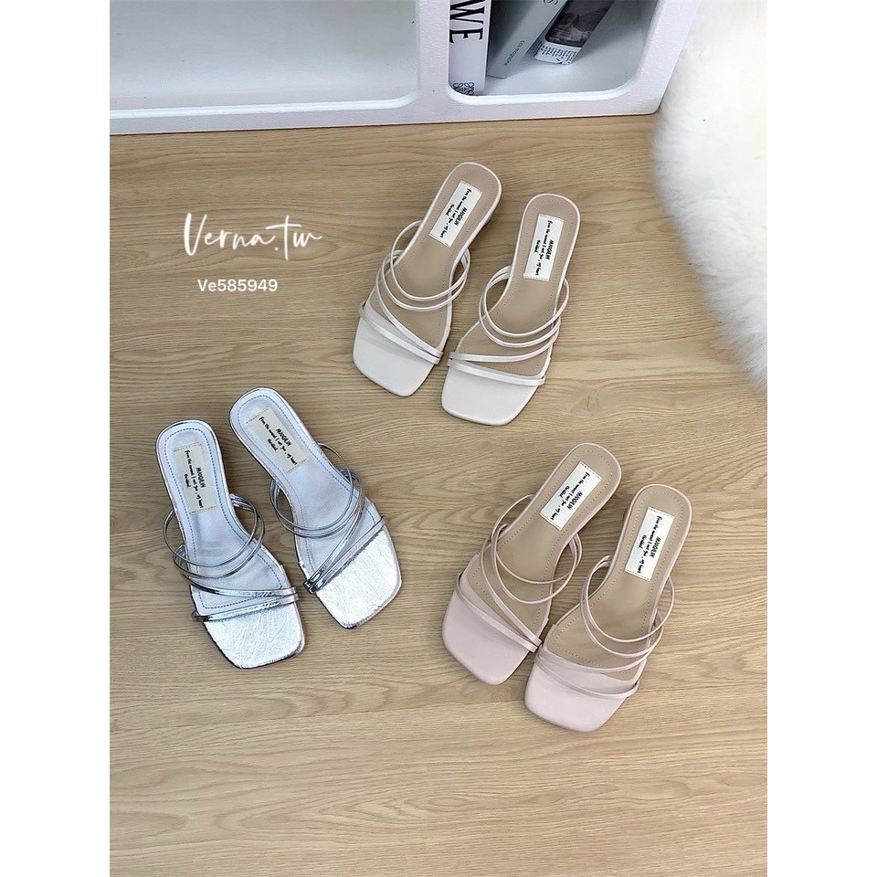 細緻粗跟‘法式仙女涼拖鞋-細節圖3