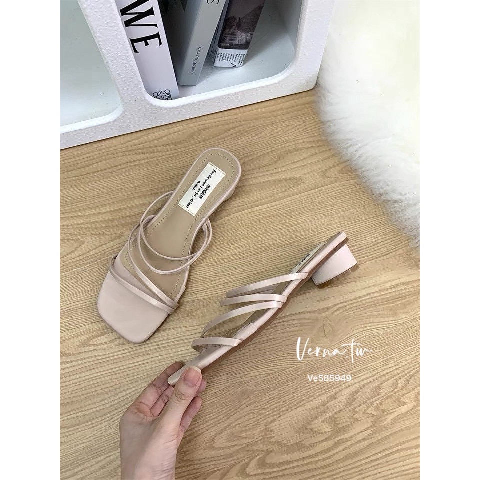 細緻粗跟‘法式仙女涼拖鞋-細節圖6