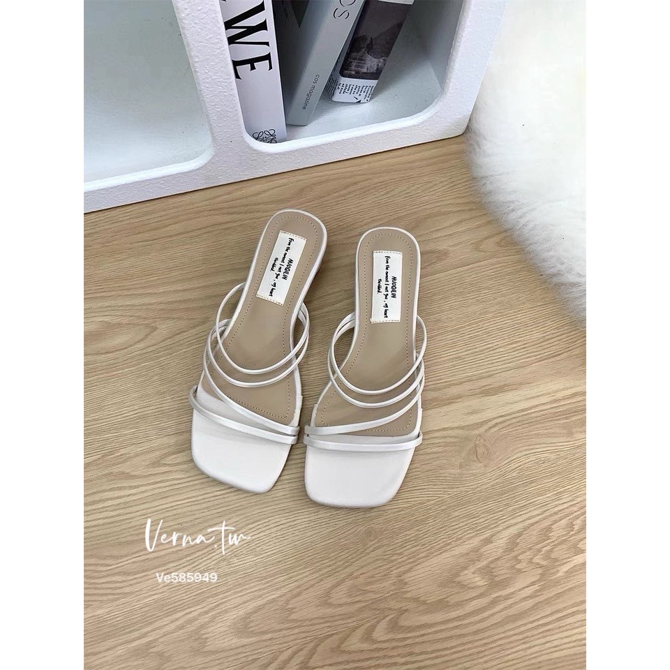 細緻粗跟‘法式仙女涼拖鞋-細節圖8