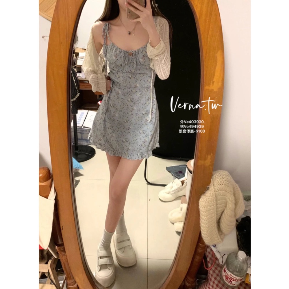 細緻溫柔‘日系甜穿搭溫柔藍套裝-細節圖2