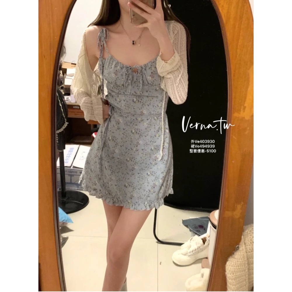 細緻溫柔‘日系甜穿搭溫柔藍套裝-細節圖3