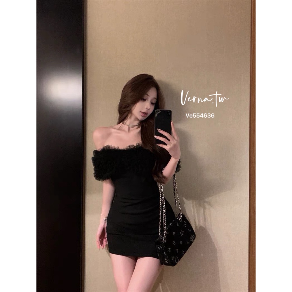 富家千金’一字木耳邊收腰洋-細節圖2