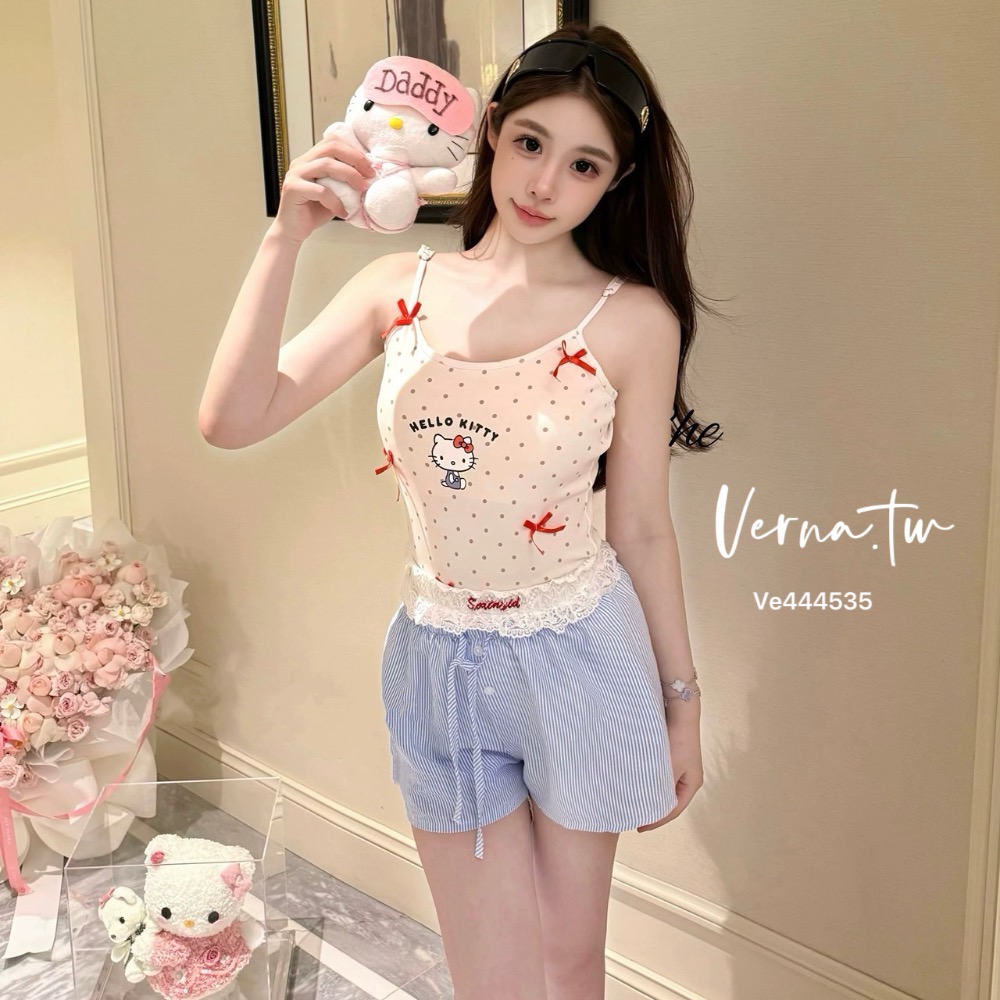 純慾少女 kitty波點蝴蝶結🎀睡衣套裝-細節圖5