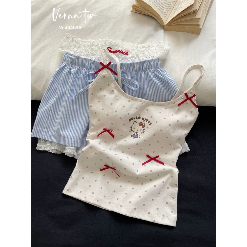 純慾少女 kitty波點蝴蝶結🎀睡衣套裝-細節圖7