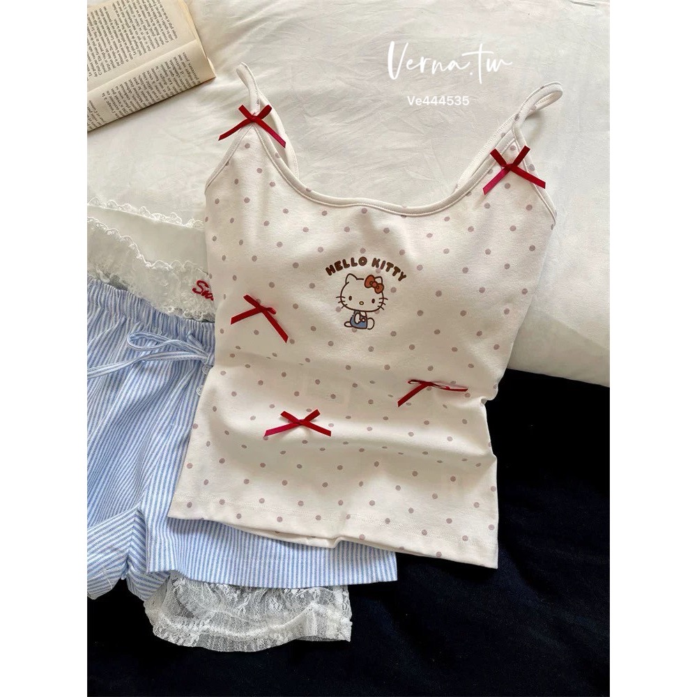 純慾少女 kitty波點蝴蝶結🎀睡衣套裝-細節圖8
