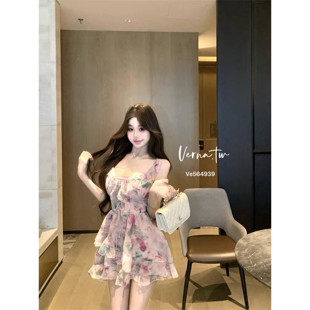 仙氣飄飄 碎花吊帶連身裙-細節圖7