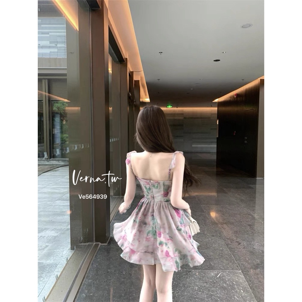 仙氣飄飄 碎花吊帶連身裙-細節圖9