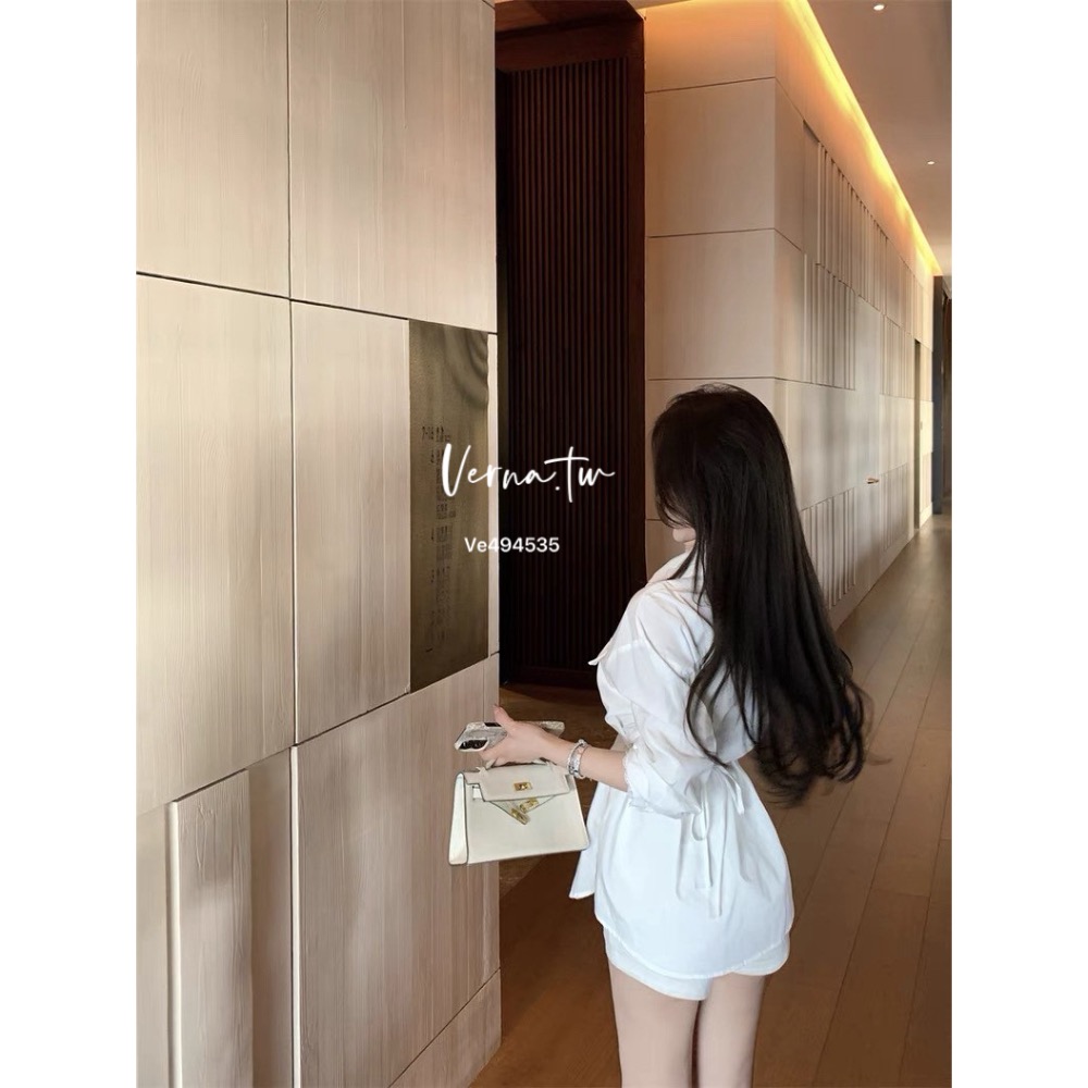 溫柔甜美 蕾絲拼接綁帶襯衫上衣-細節圖9