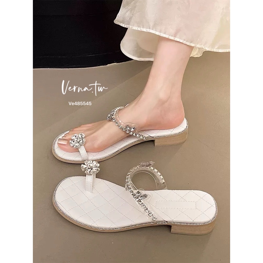 花朵水鑽套趾涼拖鞋-細節圖5