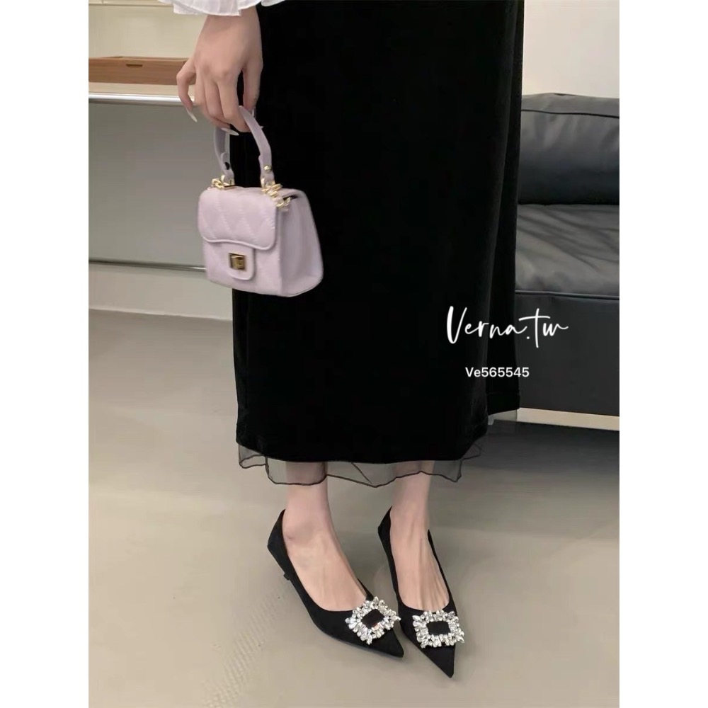 高級感方鑽尖頭跟鞋-細節圖7