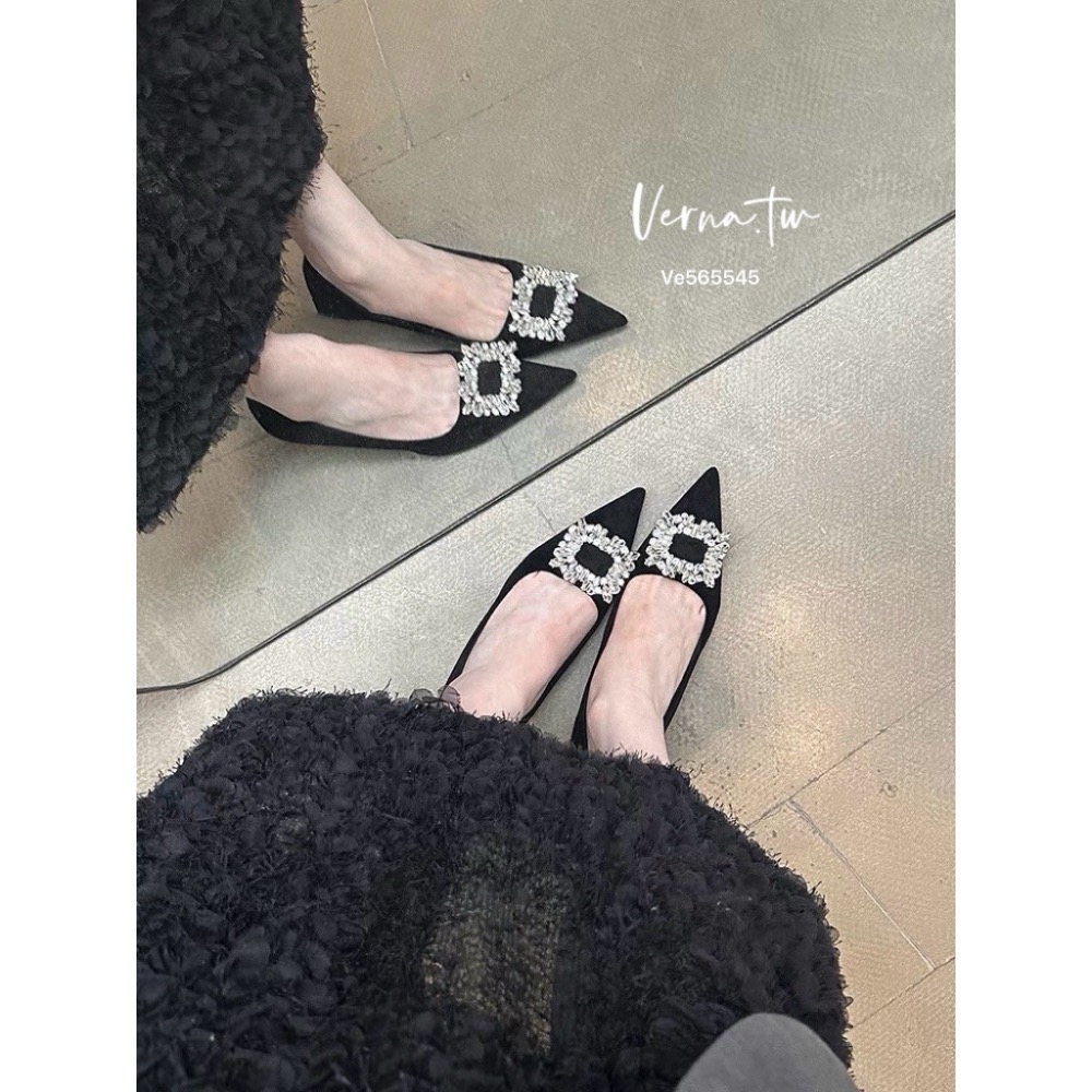 高級感方鑽尖頭跟鞋-細節圖10