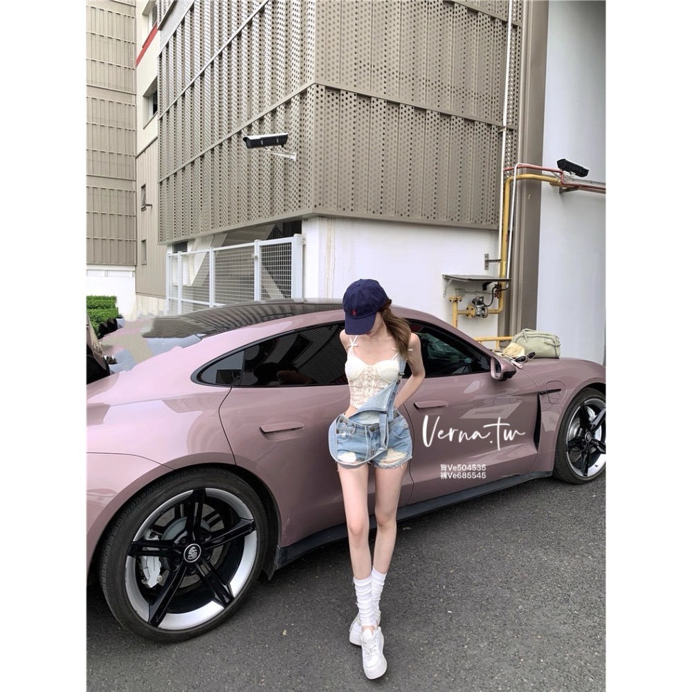 人間小可愛🫧 高訂蕾絲背心x牛仔吊帶褲-細節圖8