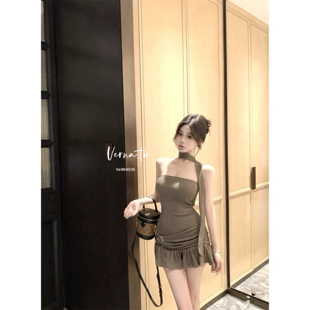 純慾飄帶荷葉平口短裙-細節圖2