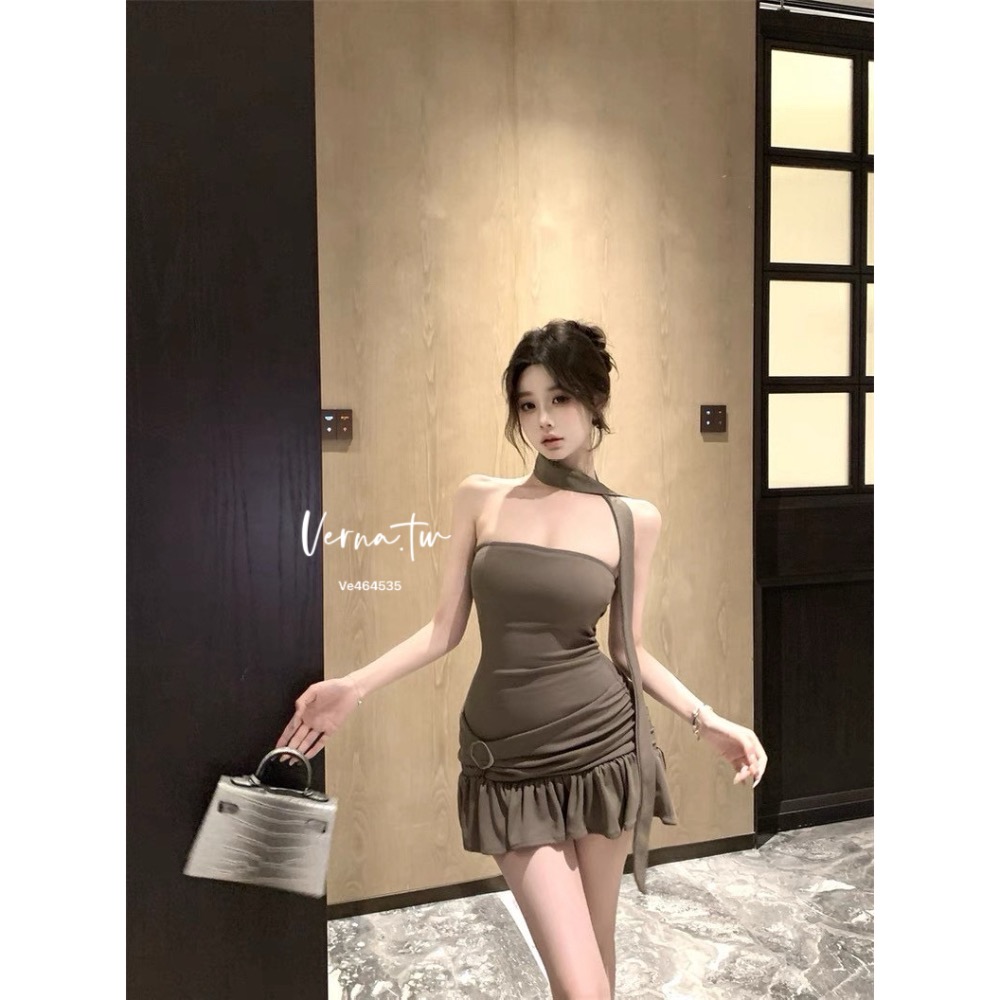 純慾飄帶荷葉平口短裙-細節圖4