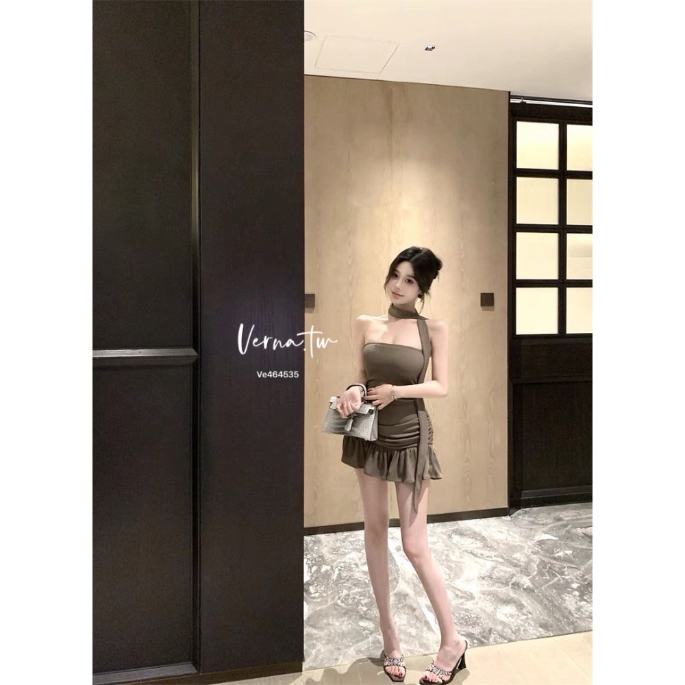 純慾飄帶荷葉平口短裙-細節圖5