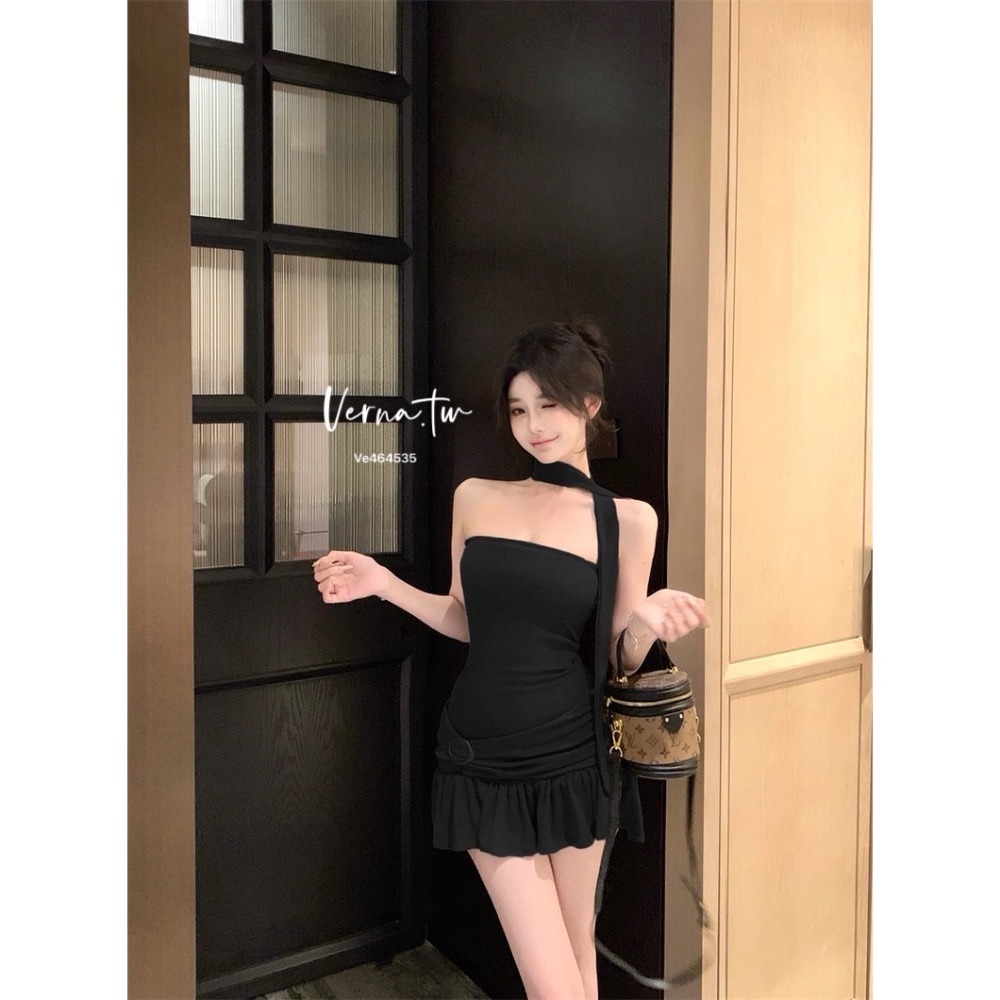 純慾飄帶荷葉平口短裙-細節圖8