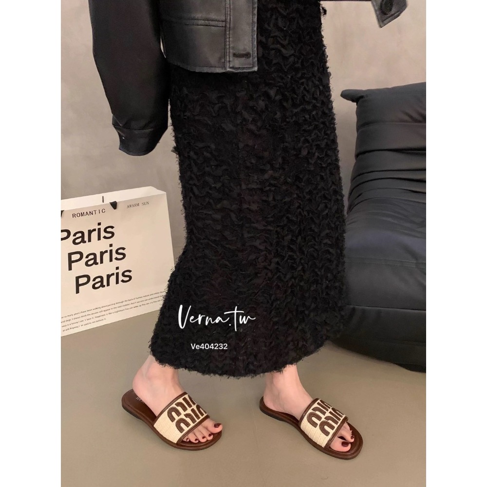 字母撞色平底拖鞋-細節圖7