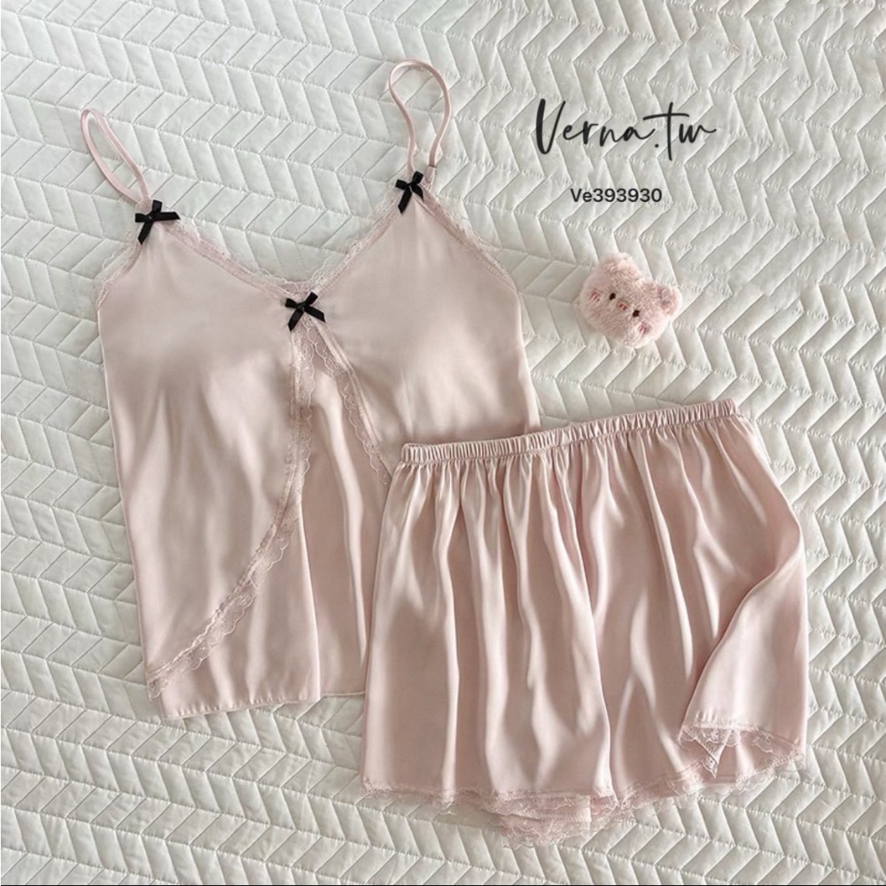 蕾絲蝴蝶結兩件式睡衣-細節圖2