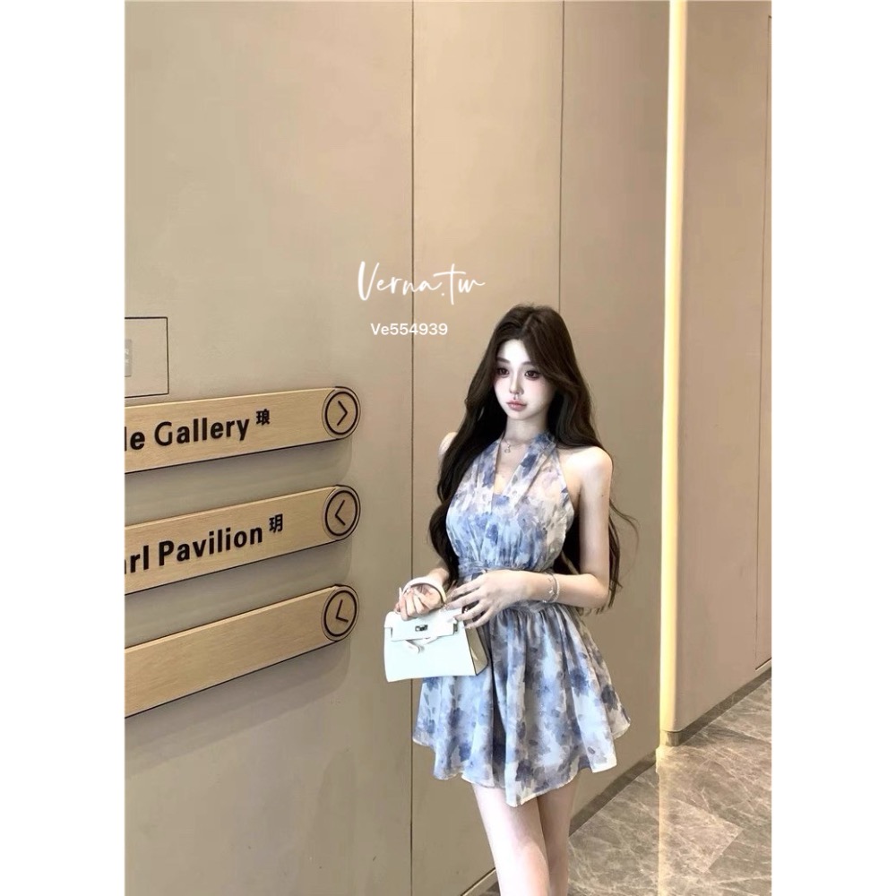 炫彩藍夏日氛圍連身裙-細節圖6