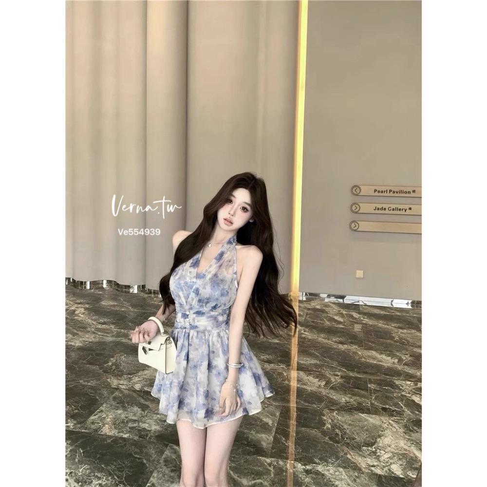 炫彩藍夏日氛圍連身裙-細節圖7