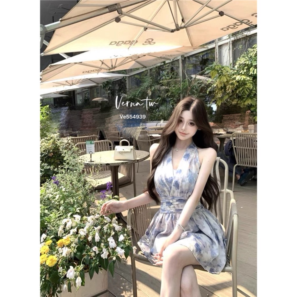 炫彩藍夏日氛圍連身裙-細節圖9
