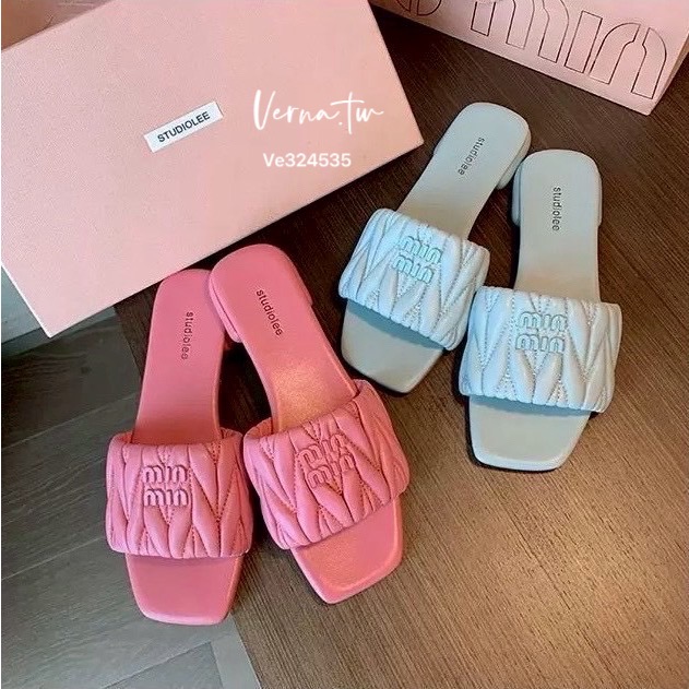 馬卡龍字母皮革拖鞋-細節圖2