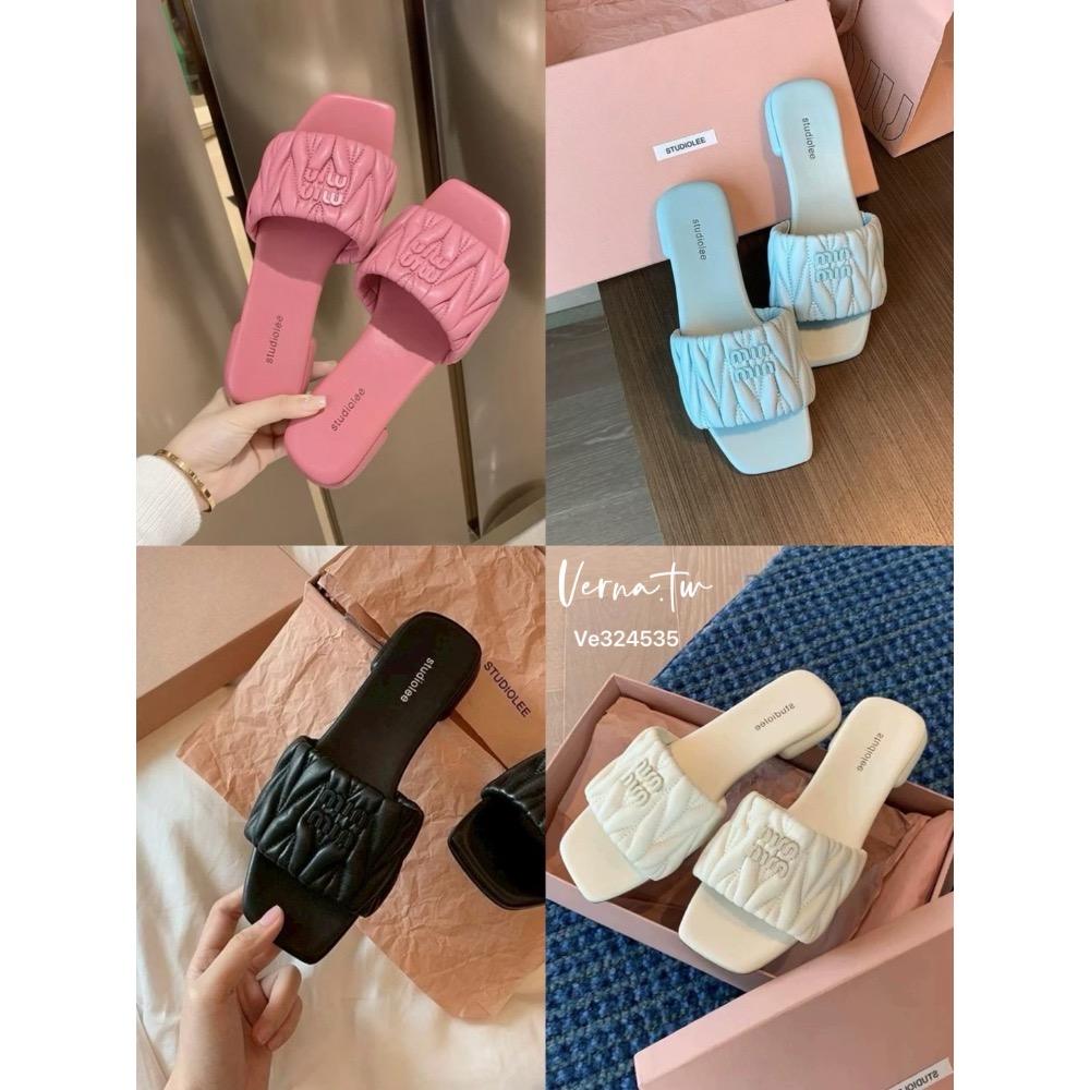 馬卡龍字母皮革拖鞋-細節圖10