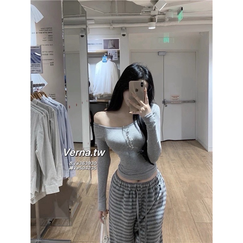 輕氧灰條紋外套x吊帶x長褲三件套裝-細節圖5