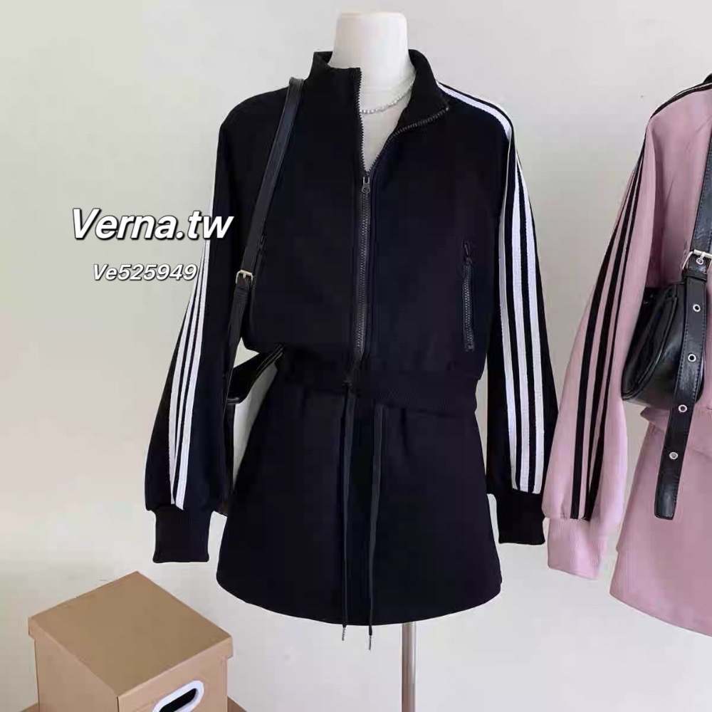 竪條炸街簡約休閒撞色套裝-細節圖8