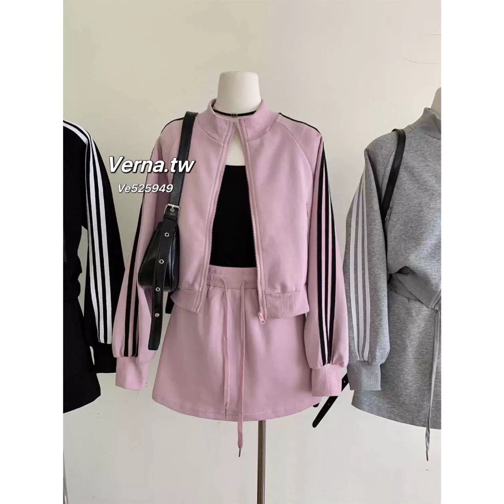 竪條炸街簡約休閒撞色套裝-細節圖9