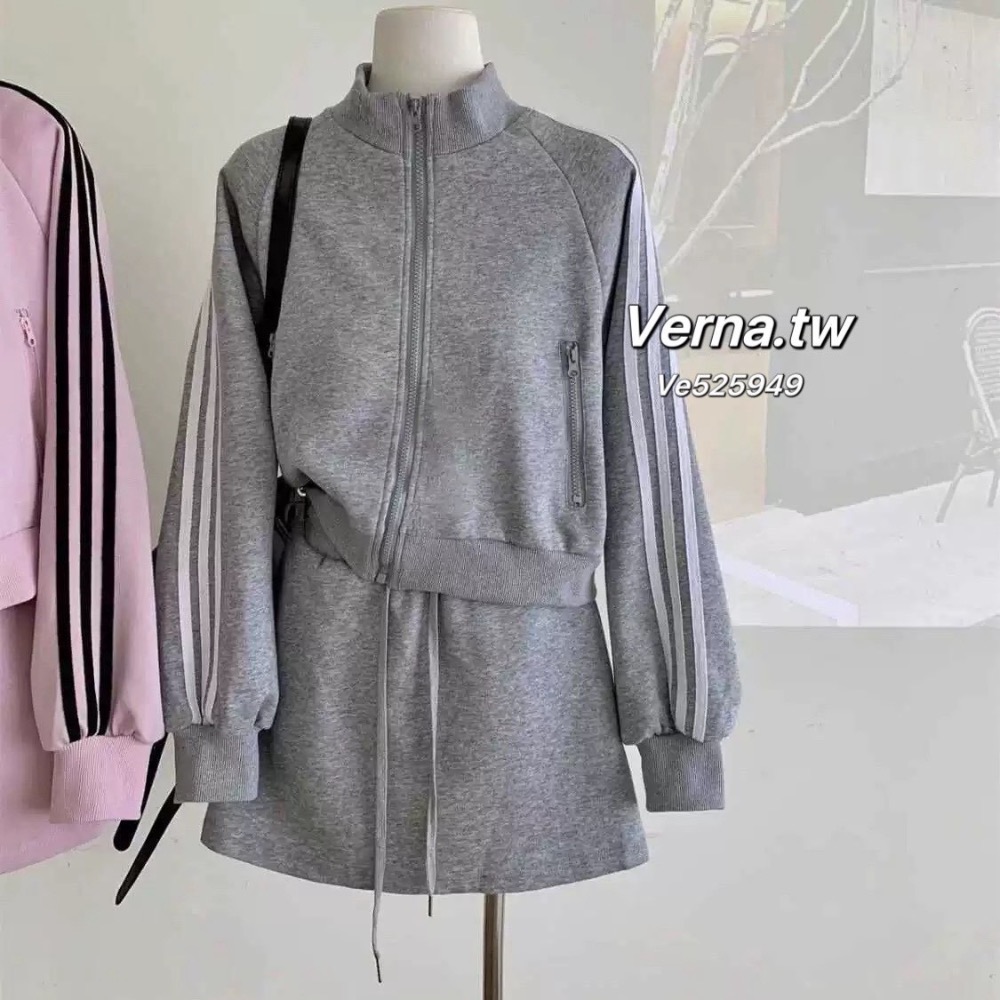 竪條炸街簡約休閒撞色套裝-細節圖10