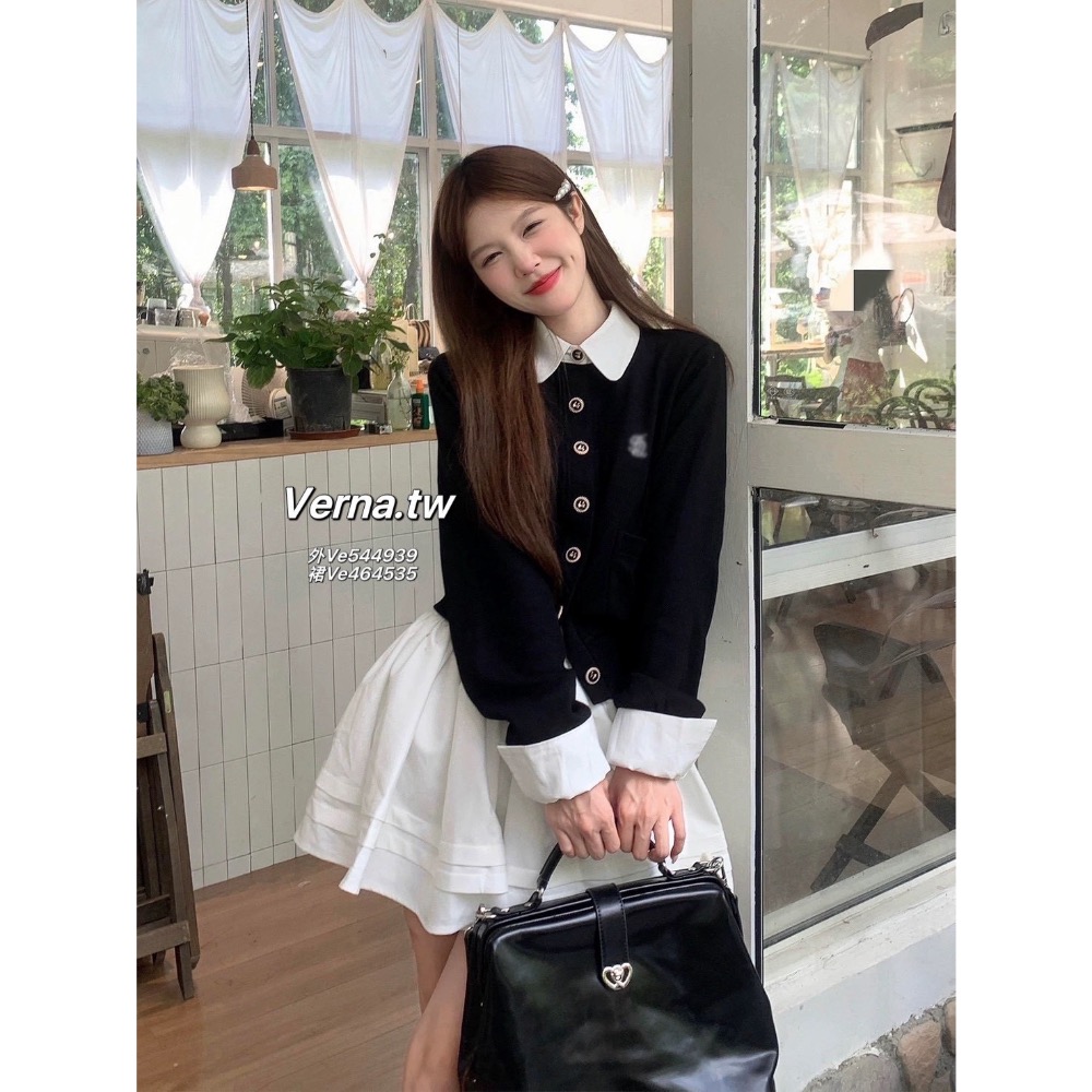 學院初戀黑白套裝 挺版短外套 x百褶蓬蓬裙-細節圖7