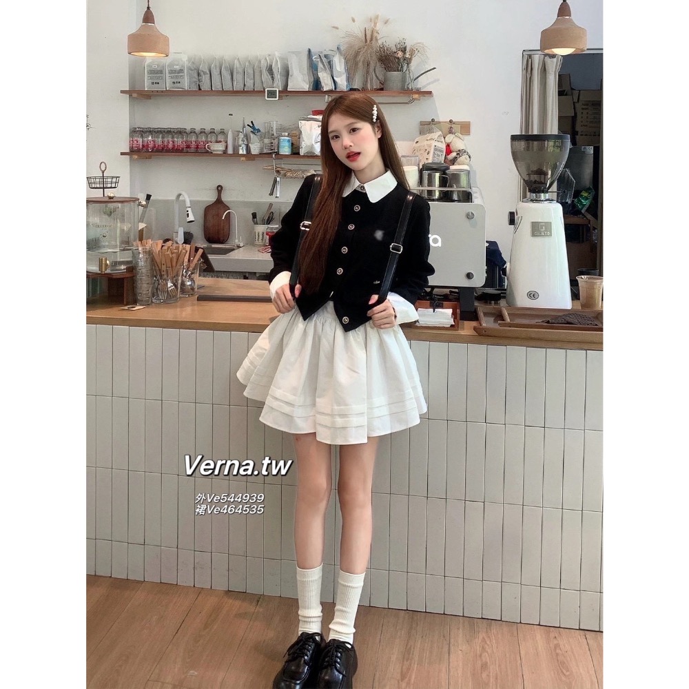 學院初戀黑白套裝 挺版短外套 x百褶蓬蓬裙-細節圖8