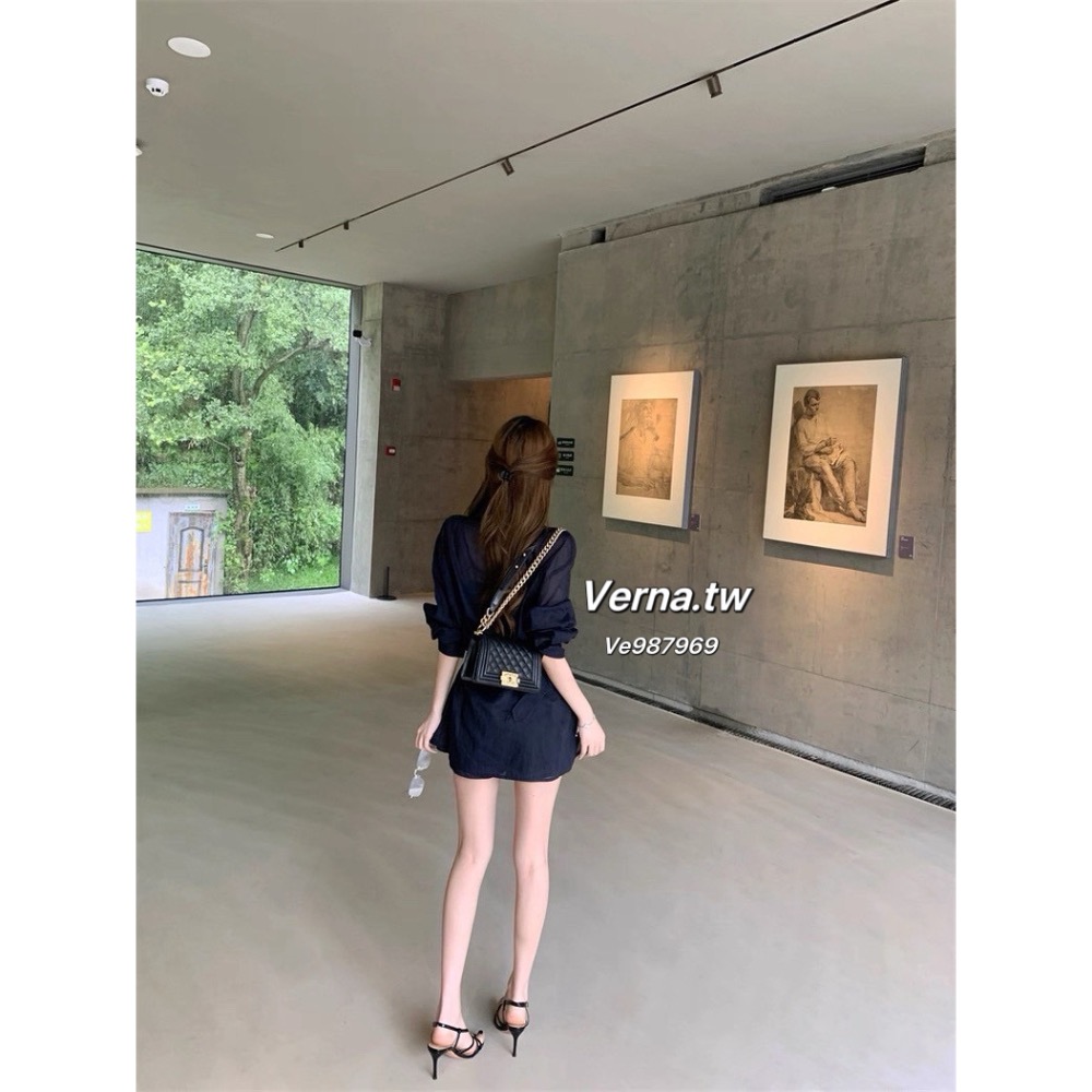 藏藍序曲💙高級感襯衫上衣x短褲套裝-細節圖10