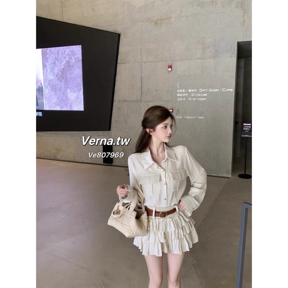 溫杏午後🧁鬆弛感亞麻杏色套裝-細節圖3