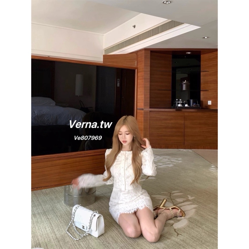 香頌奶白🌷法式蕾絲上衣x短裙套裝-細節圖3