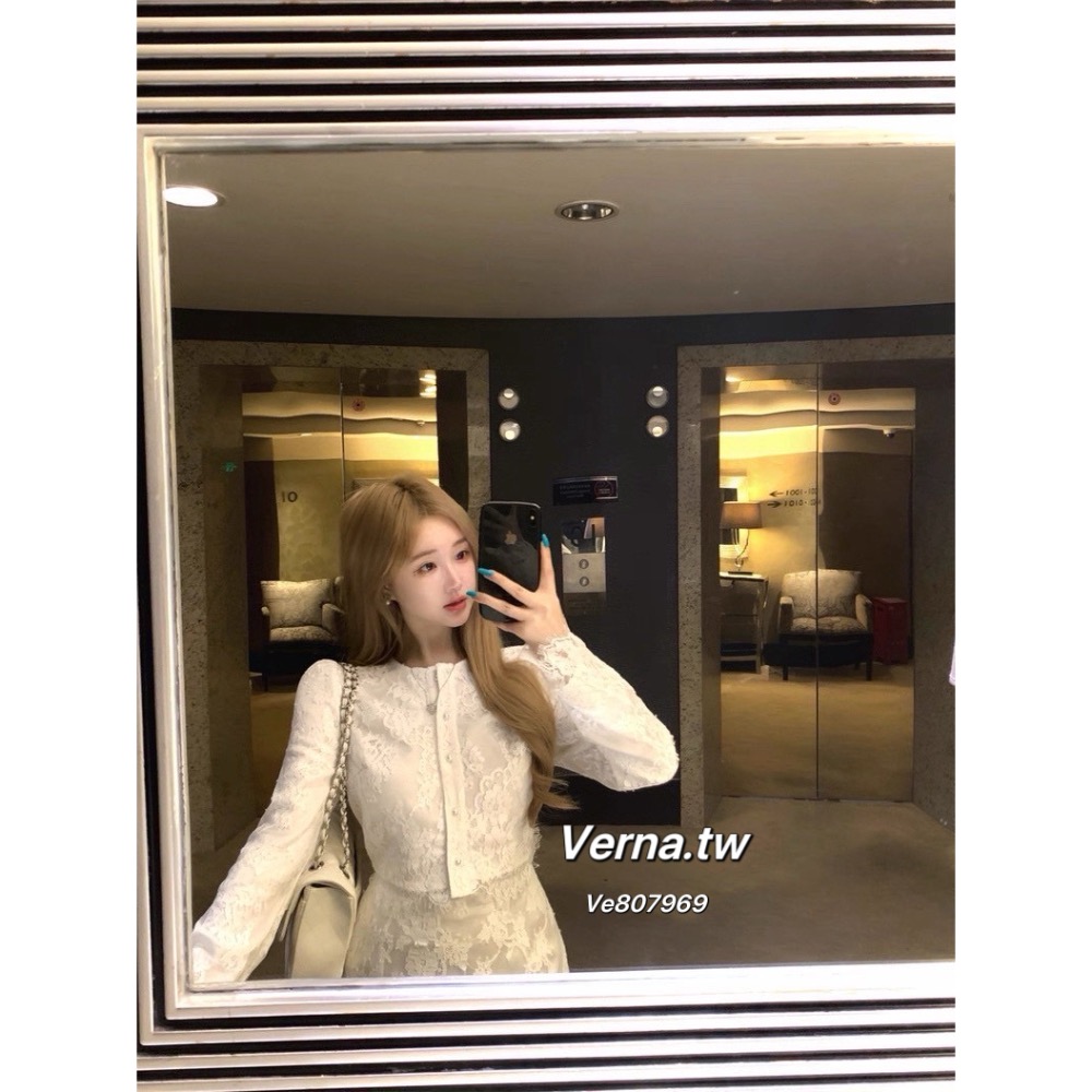 香頌奶白🌷法式蕾絲上衣x短裙套裝-細節圖5