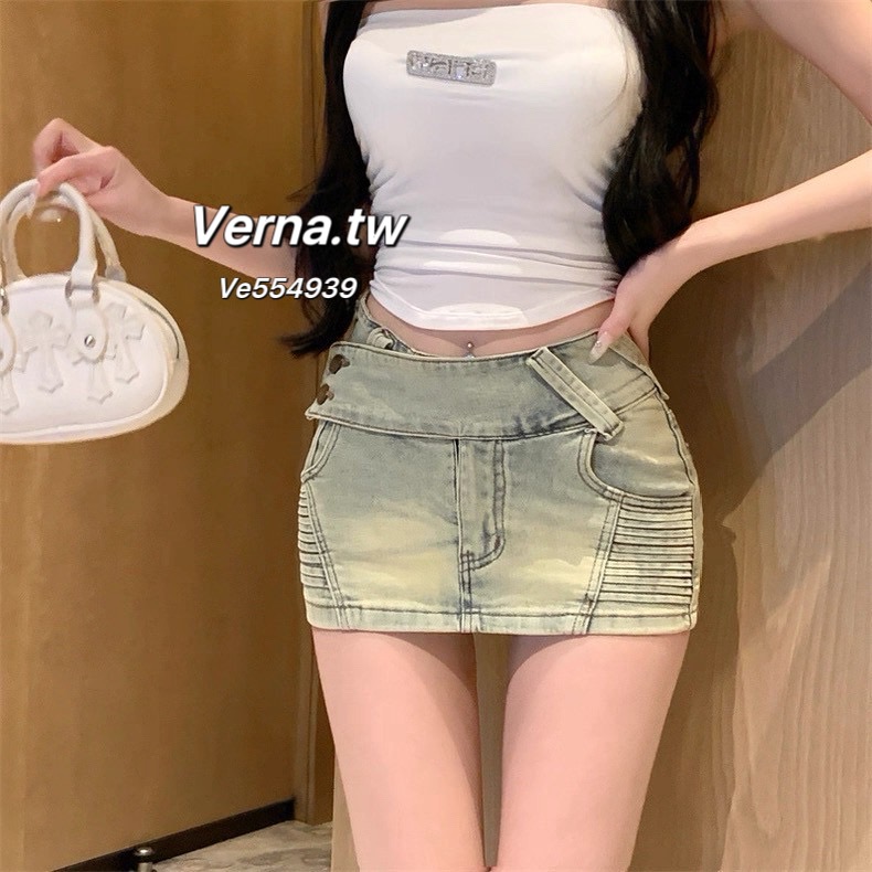 腿精褲🩶水洗牛仔造型短裙-細節圖2