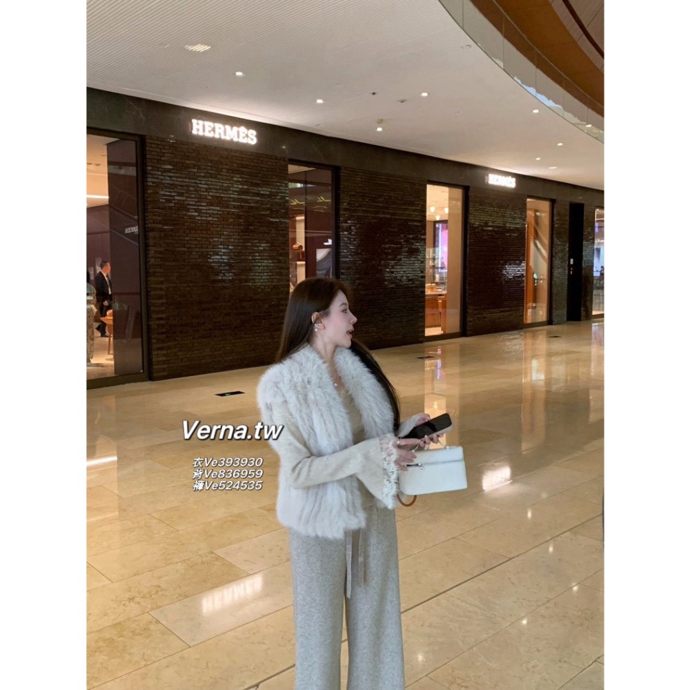 韓系軟糯🩰 馬甲背心x蕾絲拼接上衣x長褲三件套裝-細節圖3