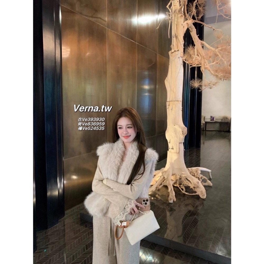 韓系軟糯🩰 馬甲背心x蕾絲拼接上衣x長褲三件套裝-細節圖4