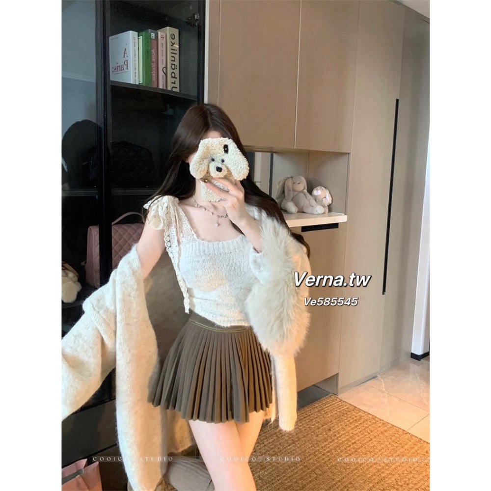 暖糖可可🤎針織外套x背心兩件式穿搭-細節圖5