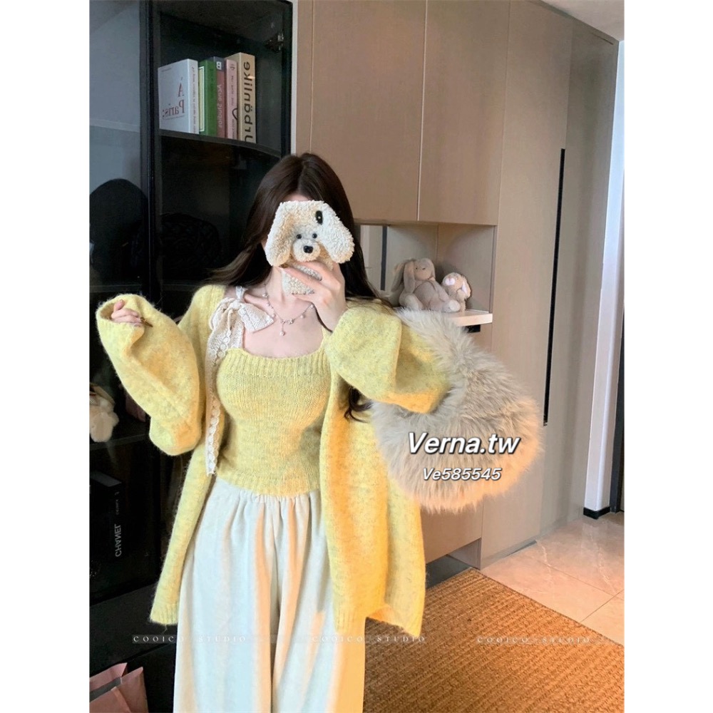 暖糖可可🤎針織外套x背心兩件式穿搭-細節圖6